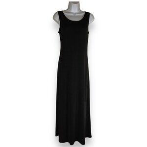 VINTAGE 90s SMALL KATHIE LEE DRESS BLACK MAXI SLEEVELESS STRETCH